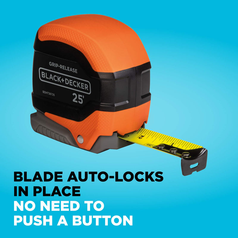 [Australia - AusPower] - beyond by BLACK+DECKER Tape Measure, Grip Release, Autolock & Self Lock, 25-Foot (BDHT36725AP) 