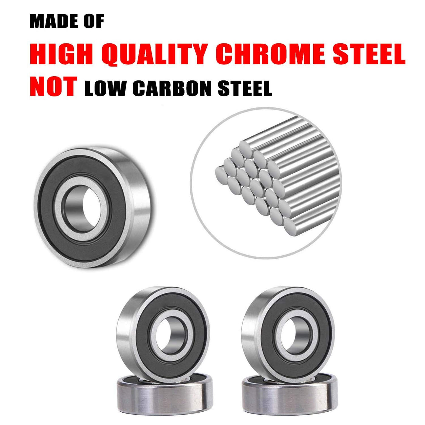 10-Pack Flanged Ball Bearings 3/4" X 1-3/8" For Lawn Mowers, Carts, Hand Trucks & Wheels