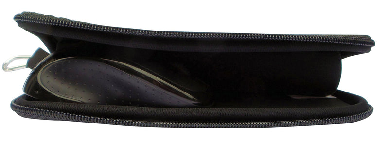[Australia - AusPower] - Travel Mouse Case Electronics Organizer Bag | Laptop Cord Cable Accessory Pouch with Extra Rolled Up Travel Mouse Pad | Pouch Also Unzips Flat Into Mouse Pad (Black) charcoal 
