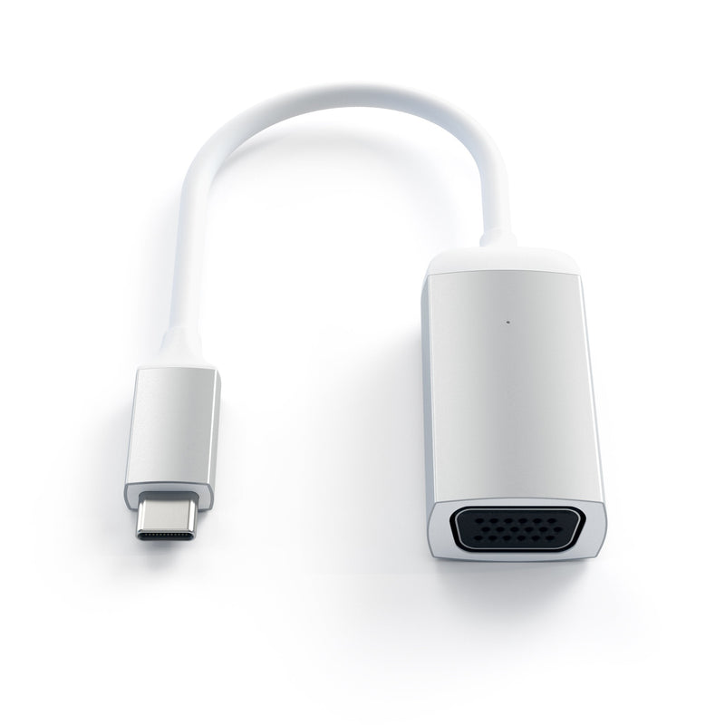 [Australia - AusPower] - Satechi Type-C VGA USB-C Cable Adapter 1080p/60Hz - Compatible with 2018 MacBook Air, 2018 iPad Pro, 2016/2017/2018 MacBook Pro/MacBook, Microsoft Surface Go and More (Silver) Silver 