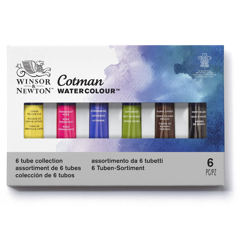 [Australia - AusPower] - Winsor & Newton Cotman Water Colour Paint, Set of 6, 8ml Tubes 0.27 Fl Oz (Pack of 8) 