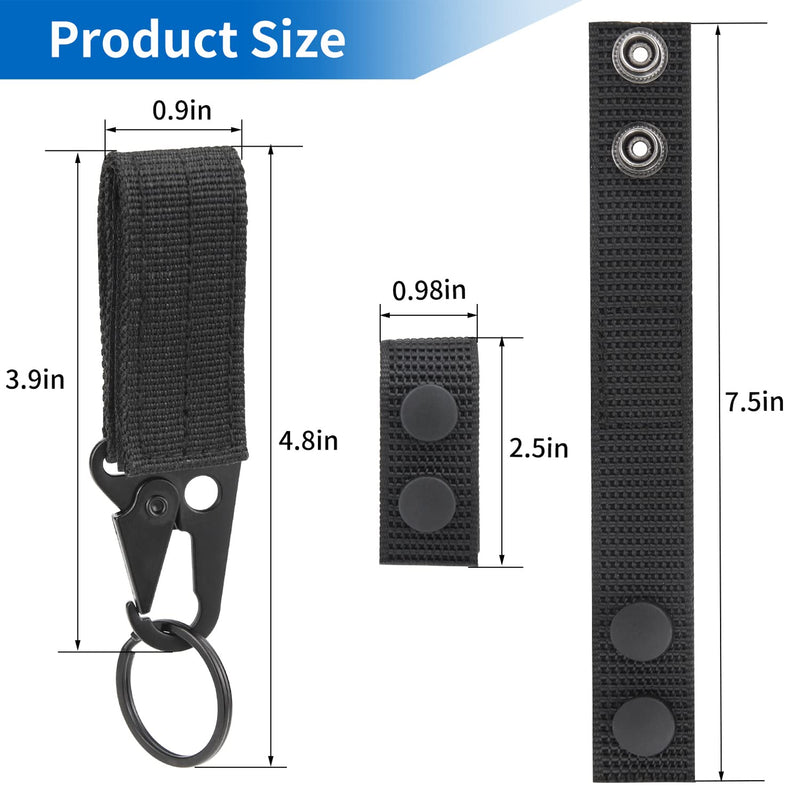 [Australia - AusPower] - Belt Keepers with Tactical Gear Clip, Law Enforcement Nylon Duty Belt Keepers 2" with Key Holder UIInosoo for Police Black 10 Pcs 