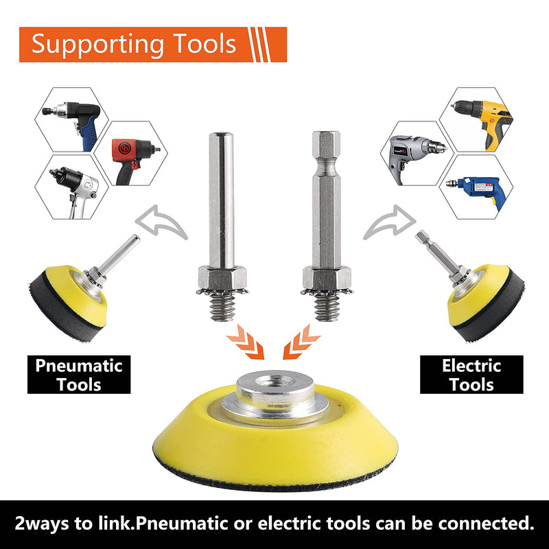 [Australia - AusPower] - Tshya 240pcs 2inch Sanding Discs Pad Variety Kit for Drill Grinder Rotary Tools Attachment with 2Pcs 1/8"&1/4" Shank Backer Plate, Sanding Pads Includes 80-3000 Grit 2in 244Pack 