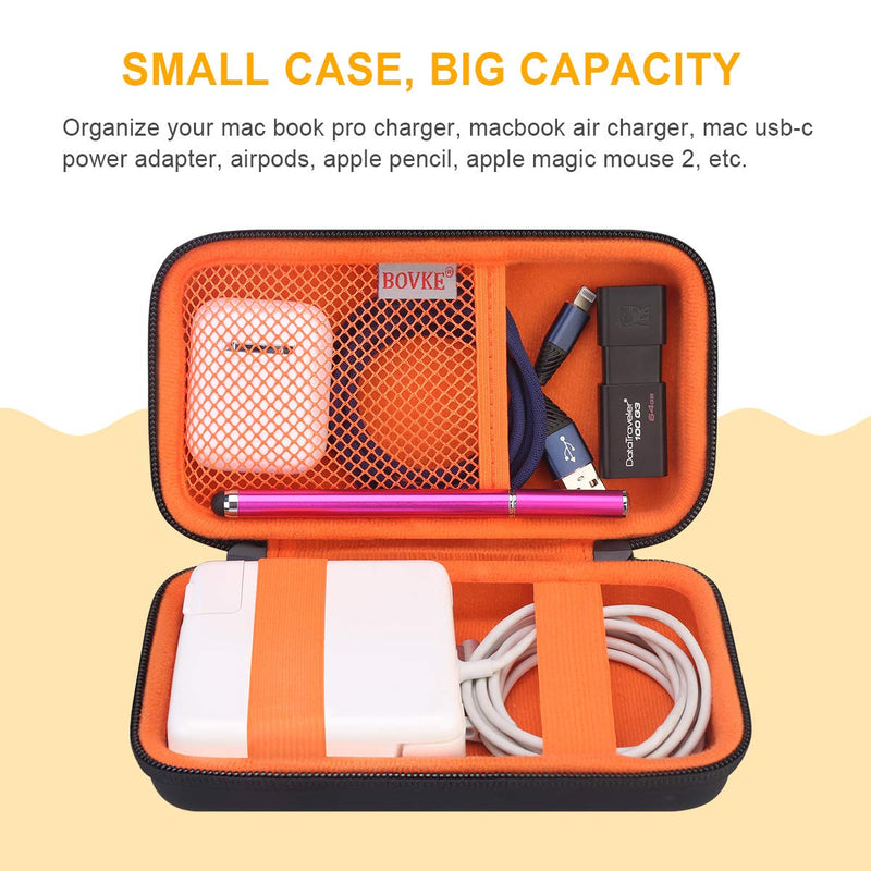 [Australia - AusPower] - BOVKE Carrying Case Hard Protective Case Impact Resistant Travel Power Bank Pouch Bag USB Cable Organizer for Earbuds, Cable Cords, Charger Adapter, Electronic Accessories Case Wallet, Black 