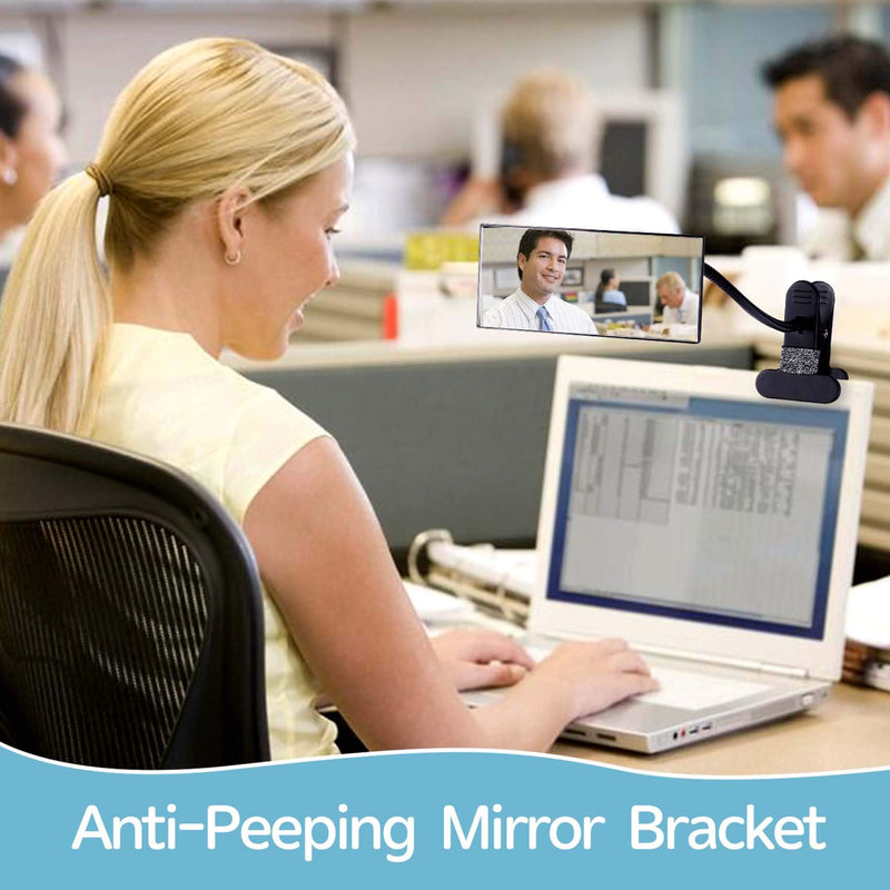 [Australia - AusPower] - Clip On Security Mirror, Convex Cubicle Mirror for Personal Safety and Security Desk Computer Rear View Monitors or Anywhere (6.69" x 2.95", Rectangle) 