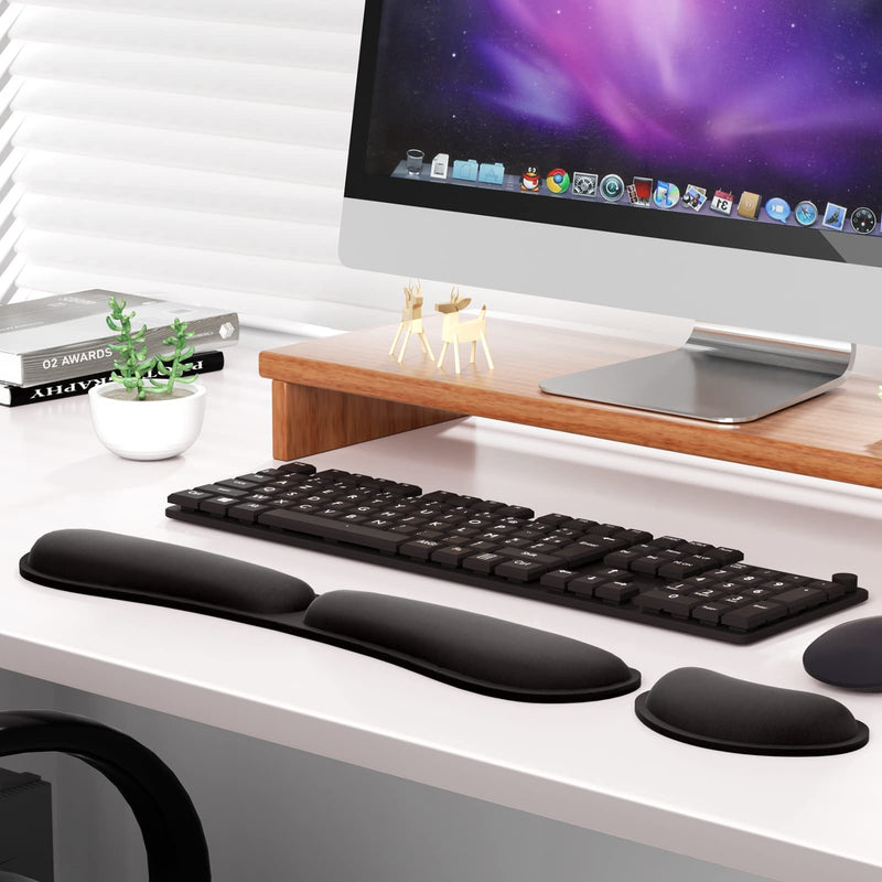 [Australia - AusPower] - KTRIO Memory Foam Keyboard Wrist Rest - Ergonomic Design Wrist Rest for Computer Keyboard - Non-Slip Rubber Base Keyboard Wrist Pad for Easy Typing & Pain Relief - Foldable 