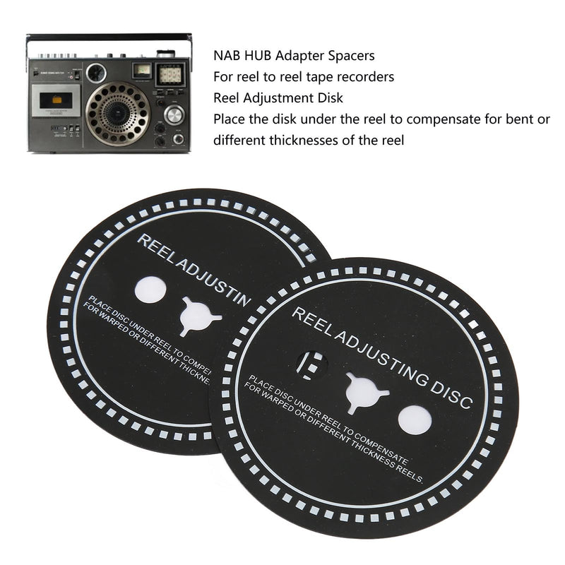 [Australia - AusPower] - Nab HUB Adapter Spacer for Reel to Reel Tape Recorders, 2PCS Silicone Reel Adjusting Disc for Reel to Reel Tape Recorder Black (0.9mm) 0.9mm 