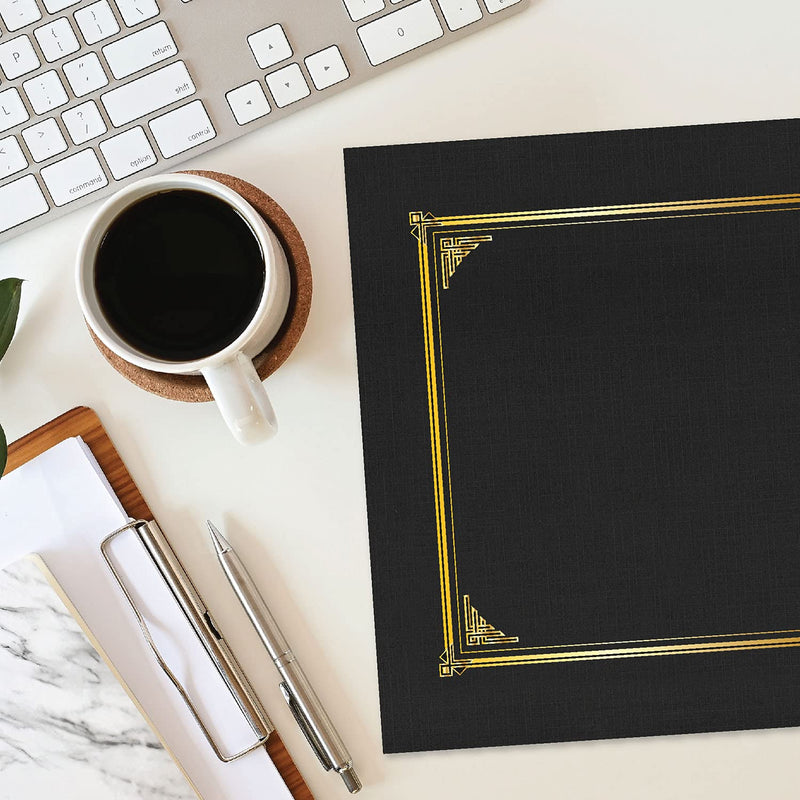 [Australia - AusPower] - Geographics Classic Linen Certificate/Document Covers, 12.5” x 9.75”, Black (6 Pack) Black (6 Pack) 