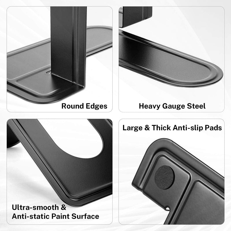 [Australia - AusPower] - MaxGear Book Ends Universal Premium Bookends for Shelves, Non-Skid Bookend, Heavy Duty Metal Book End, Book Stopper for Books/Movies/CDs/Video Games, 6 x 4.6 x 6 in, Black (2 Pairs/4 Pieces, Large) 2 Pairs 