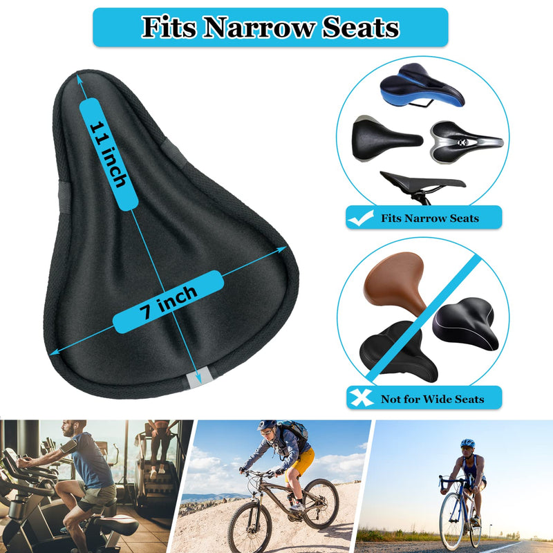 [Australia - AusPower] - Geronmine Gel Bike Seat Cover Padded Bicycle Saddle Covers for Women & Men, Most Comfortable Exercise Bike Seat Cushion Cover, Soft for Spin Indoor Outdoor Cycling Class Mountain Stationary Bikes 