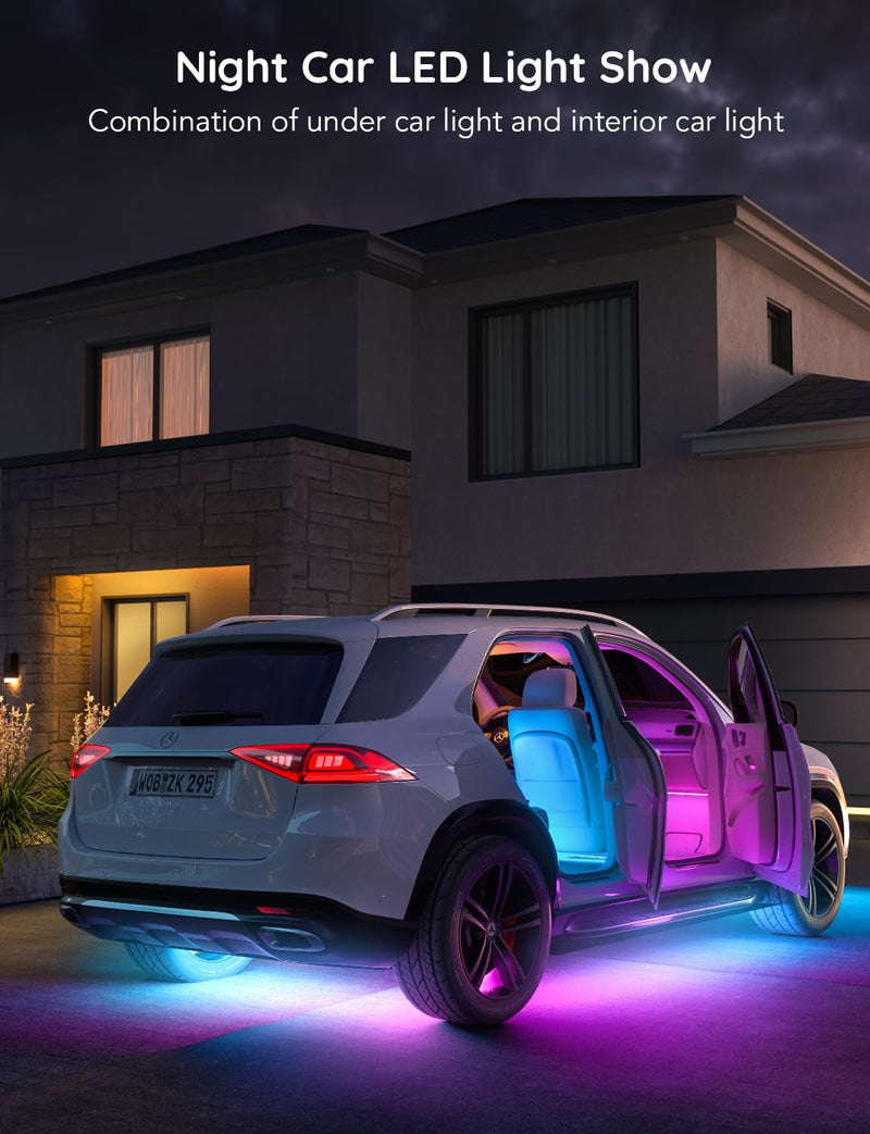 [Australia - AusPower] - Govee 100ft LED Strip Lights Bundle Smart Car LED Strip Lights, 30 Scene Options and 16 Million Colors, APP Control 2 Lines Design Christmas Car Lights for SUVs, DC 12V 