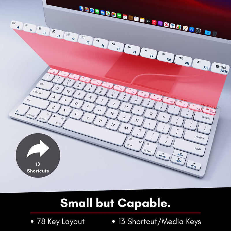 [Australia - AusPower] - Macally Small USB C Keyboard - Plug & Play Compatible Apple Wired Keyboard for Mac Mini, MacBook Pro/Air, iMac, Windows, iPad, Chromebook with USB C Port - Compact & Mini USB Type C Keyboard 