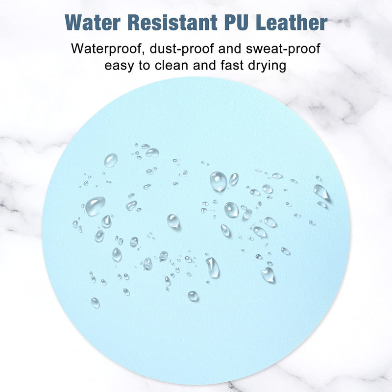 [Australia - AusPower] - Hsurbtra Mouse Pad, Double-Sided PU Leather Small Round Mousepad 8.7 x 8.7 Inch,Anti-Slip Waterproof Mouse Mat, Pretty Cute Mouse Pad for Office Home Gaming Laptop Men Women Kid,Pink & Blue Pink 