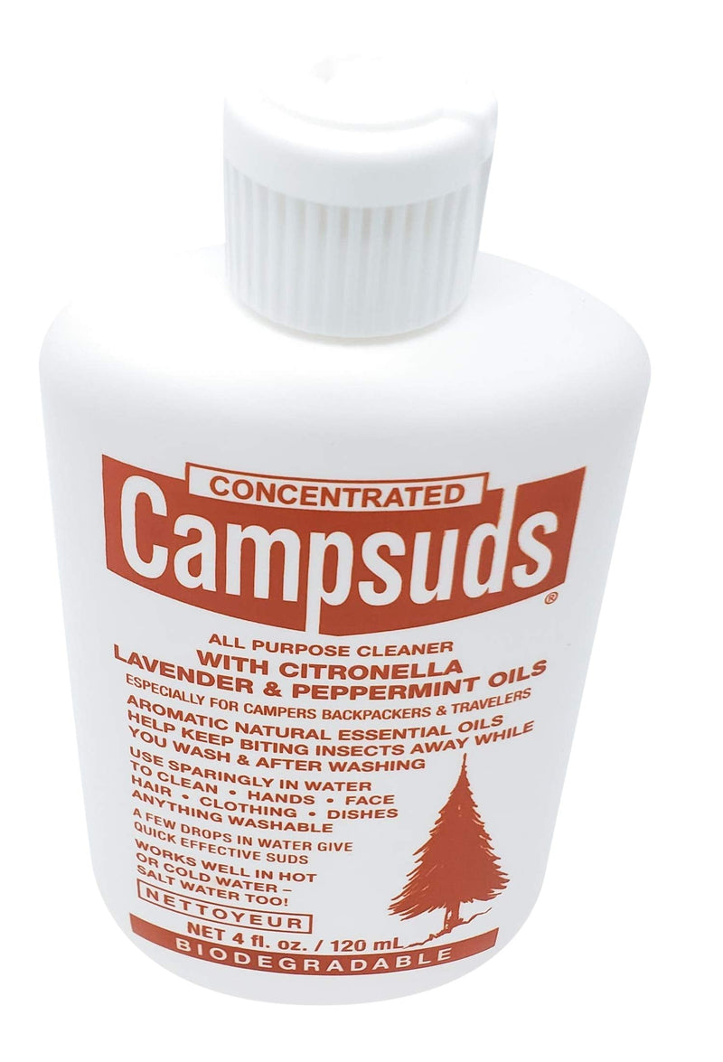 [Australia - AusPower] - Sierra Dawn 4 Ounce Campsuds with Citronella, Lavender, Peppermint Oil Deters Insects, Insect Deterrent, Outdoor Soap Biodegradable Environmentally Safe All Purpose Cleaner, Camping Hiking 1 Bottle 