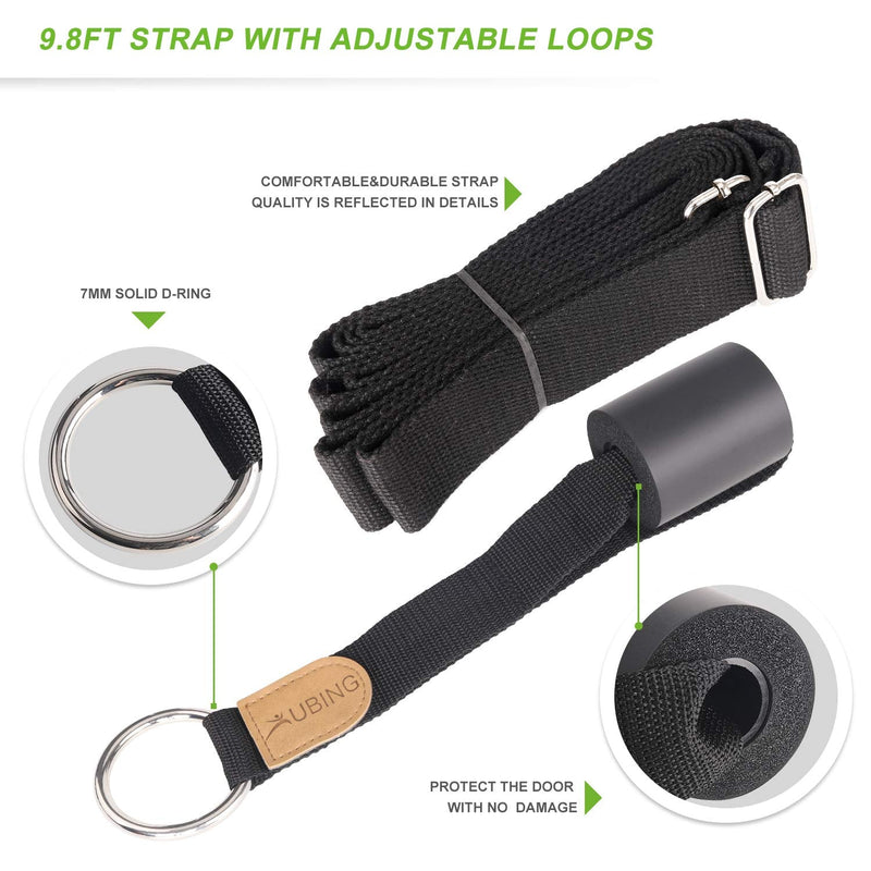 [Australia - AusPower] - UBING Leg Stretcher, Door Flexibility Trainer, Over The Door Strech Strap for Flexibility, Splits Trainer for Dance Ballet Cheer Gymnastics Taekwondo Stretching Black 