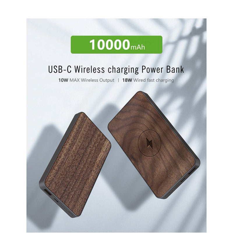 [Australia - AusPower] - Wireless Charger & Power Bank - Comes with 10000 mAh Powerful Battery with Fast Charging, Compatible with iPhone 13 Mini/Pro/Pro Max 12 Mini/Pro/11 Pro Max and Other Qi-Enabled Smartphones 