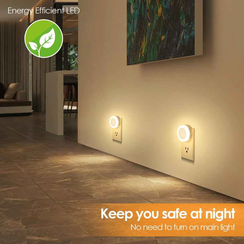 [Australia - AusPower] - FOLKSMATE LED Night Lights Plug in, Dimmable Nightlight Plug Into Wall with Light Sensor, Soft White Adjustable for Adults, Bedroom, Bathroom, 2-Pack 