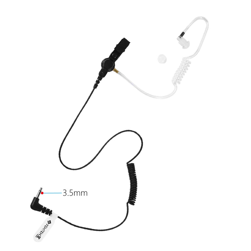 [Australia - AusPower] - YEHTEH 3.5mm 2 Pack Listen Only Earpiece, Acoustic Tube Surveillance Kit Earphone Headset, Compatible with Two Way Radio, Radio Speaker Mics Jacks. (Includes 2 Pairs M Size Earmold) 