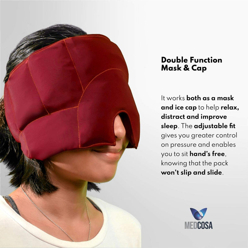 [Australia - AusPower] - Medcosa Headache and Migraine Relief Wrap | Stay Chilled When a Migraine Strikes | Keep Your Head Cool with Our Double Function Mask & Hat | Ice Beanie Migraine Relief Products 