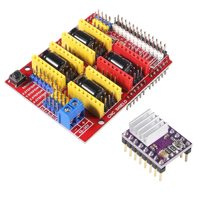 [Australia - AusPower] - AITIAO CNC Shield V3.0 Expansion Board Kit with 4Pcs DRV8825 Stepper Motor Driver and Heatsink for Engraver 3D Printer DC 12V to 36V 