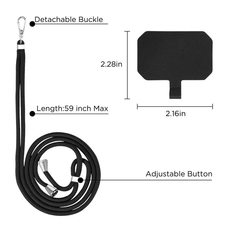 [Australia - AusPower] - Phone Lanyard, Universal Cell Phone Lanyard with Adjustable Nylon Neck Strap Black&white&blue&red 
