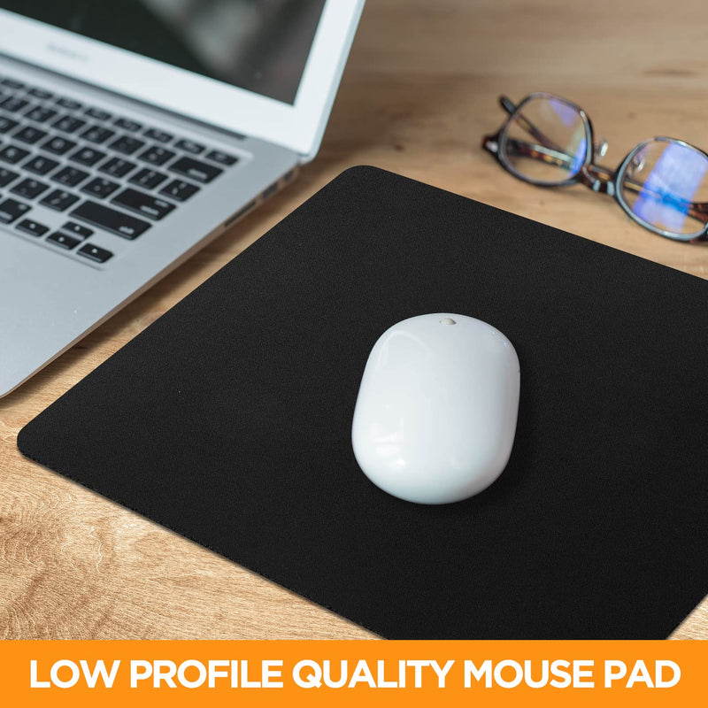 [Australia - AusPower] - Quality Selection Mouse Pad Superb for Computer & Laptop, Non-Slip Rubber Base Mousepad, Mouse Pads for Home, Office & Gaming 7.75 x 9.25 in, Black 1 Pack 
