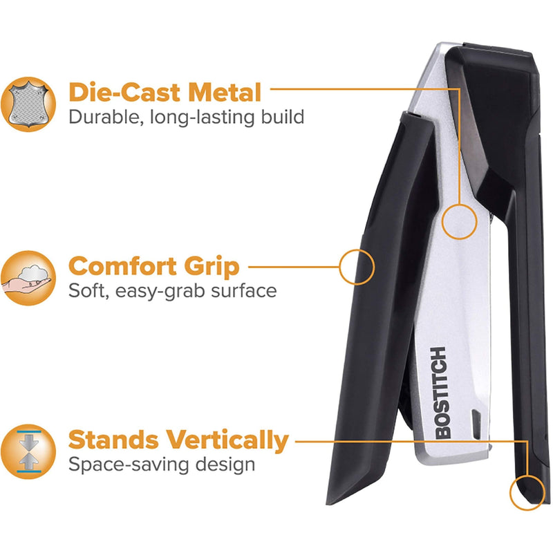 [Australia - AusPower] - Bostitch inPOWER+28 Executive Stapler - 3 in 1 Stapler - One Finger, No Effort, Spring Powered Stapler, Black/Silver (1110) 