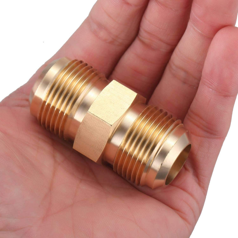 [Australia - AusPower] - Litorange 2 PCS Brass Tube Coupler Pipe Flare Fitting Union Connector Gas Adapter 3/4" Male Flare x 3/4 Inch Male Flare 