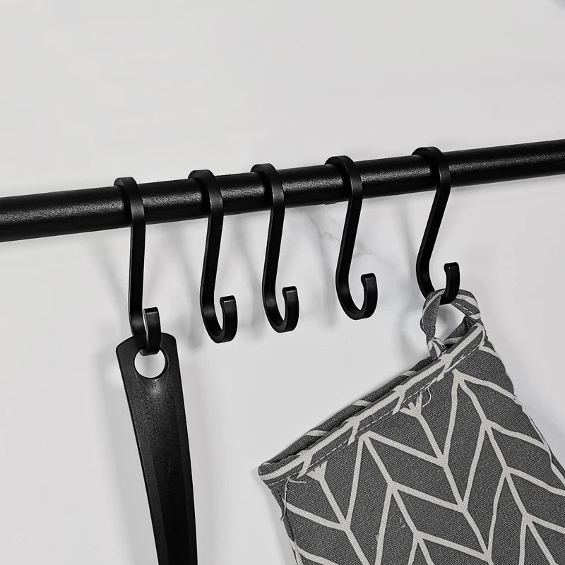 [Australia - AusPower] - 14Packs S Shaped Hooks,Heavy Duty,Hanging Pan Pot,Coffee Mugs,Utensils for Kithcen,Work Shop,Bathroom,Garden black 