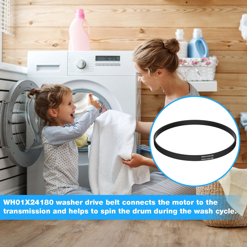 [Australia - AusPower] - WH01X24180 Washer Motor Drive Belt Replacement GE Clothes Washing Machine Parts AP6024314,4455970,PS11736832-23" Long, 5 Ribs, 4 Grooves Drive Belt 