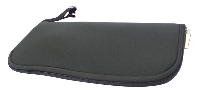 [Australia - AusPower] - Travel Mouse Case Electronics Organizer Bag | Laptop Cord Cable Accessory Pouch with Extra Rolled Up Travel Mouse Pad | Pouch Also Unzips Flat Into Mouse Pad (Black) charcoal 