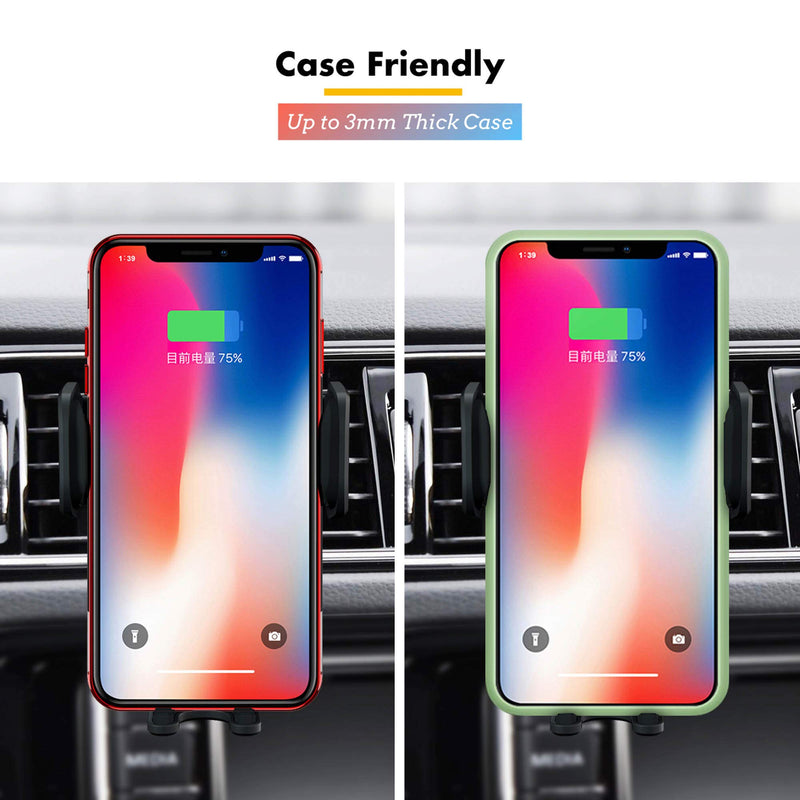 [Australia - AusPower] - Wireless Car Charger, 15W Qi Fast Charging Cell Phone Holder, Auto-Clamping Car Mount Non-Power Pickup, 10W/7.5W/5W Air Vent Dashboard Phone Mount for iPhone 12/11/X/XR/8, Galaxy Note10/S10/S20 
