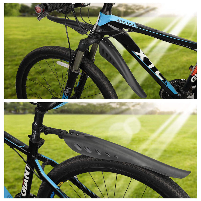 [Australia - AusPower] - TAGVO Bike Mudguard Set for 24/26/27.5 inch, 3 Parts-Universal Full Cover Thicken Widen Bicycle Fenders Set Mountain Bike Front and Rear Mud Guard Adjustable Bike Fender Mudflap for MTB Road Bike black 