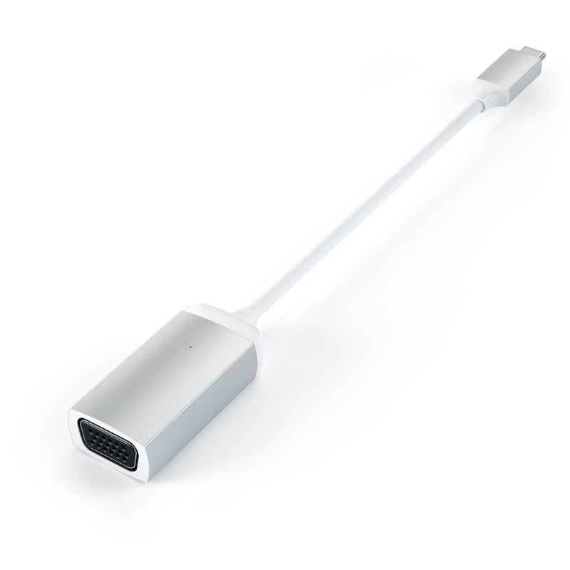[Australia - AusPower] - Satechi Type-C VGA USB-C Cable Adapter 1080p/60Hz - Compatible with 2018 MacBook Air, 2018 iPad Pro, 2016/2017/2018 MacBook Pro/MacBook, Microsoft Surface Go and More (Silver) Silver 