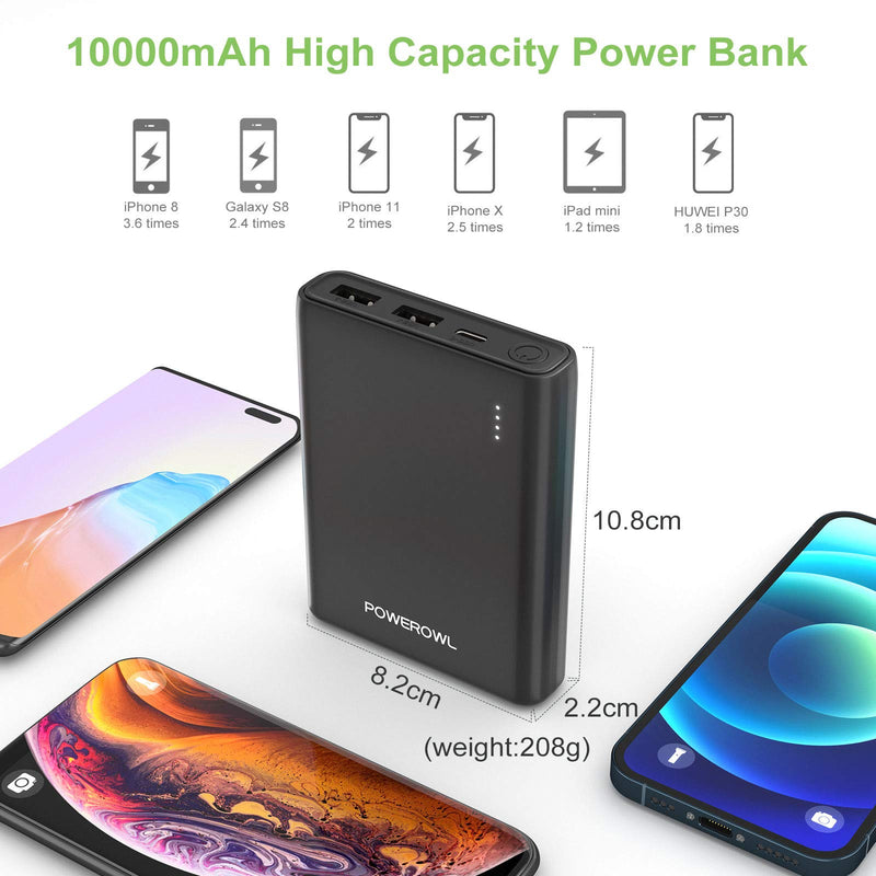 [Australia - AusPower] - 2-in-1 18650 Portable Charger and Battery Charger, 10000mAh Powerbank External Battery Pack 