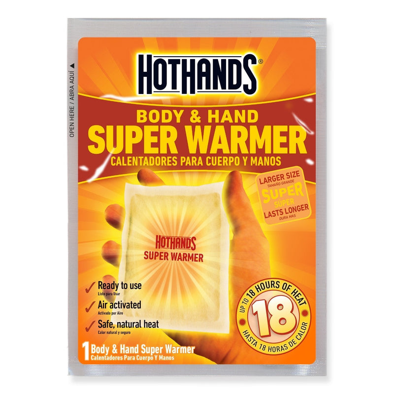 [Australia - AusPower] - HotHands Body & Hand Super Warmers - Long Lasting Safe Natural Odorless Air Activated Warmers - Up to 18 Hours of Heat - 10 Individual Warmers 