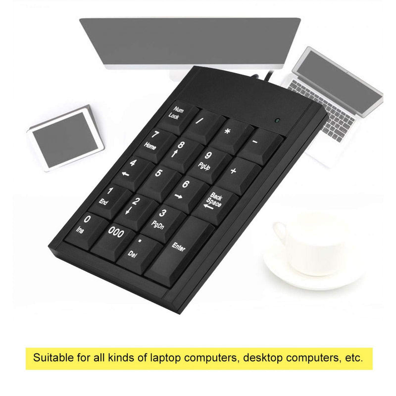 [Australia - AusPower] - USB Numeric Keypad, Portable Slim Mini Number Pad for Laptop Desktop Computer PC, Full Size 19 Key, Big Print Letters, for Windows 7/8/9/10/for iOS/for Android 