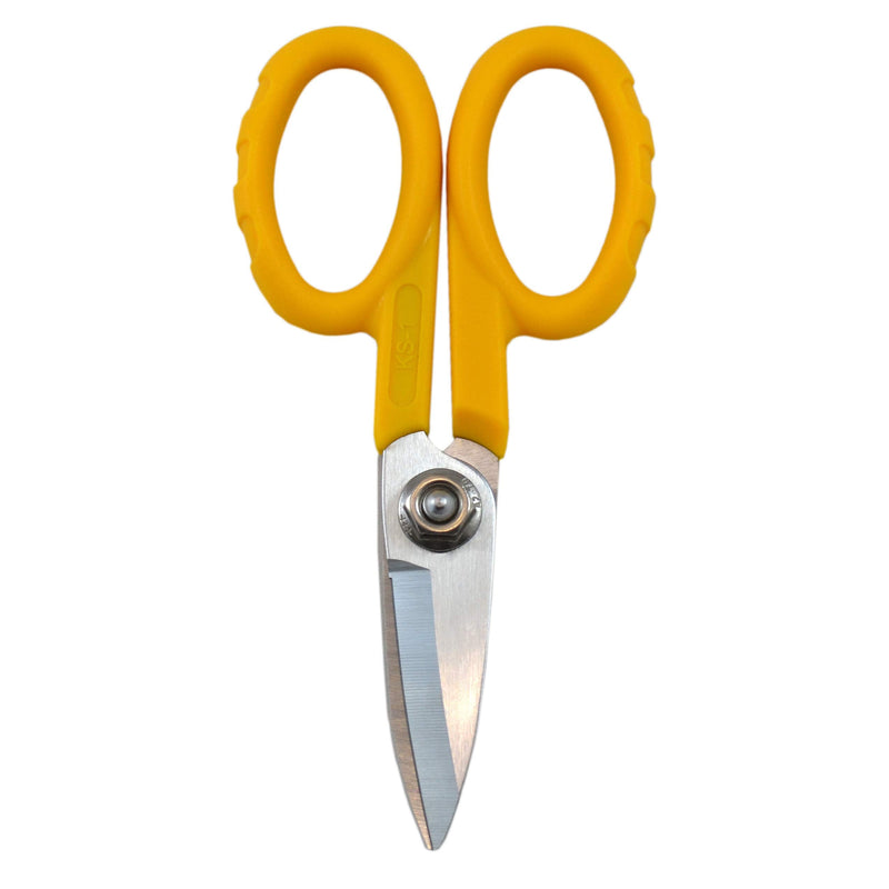 [Australia - AusPower] - Miller KS-1 Yellow Fiber Optic Kevlar Scissors, Easily Portable Utility Scissors for Working Technicians, Electricians, and Installers, Heavy-Duty Cable Cutters, 5.5 Inches Original 