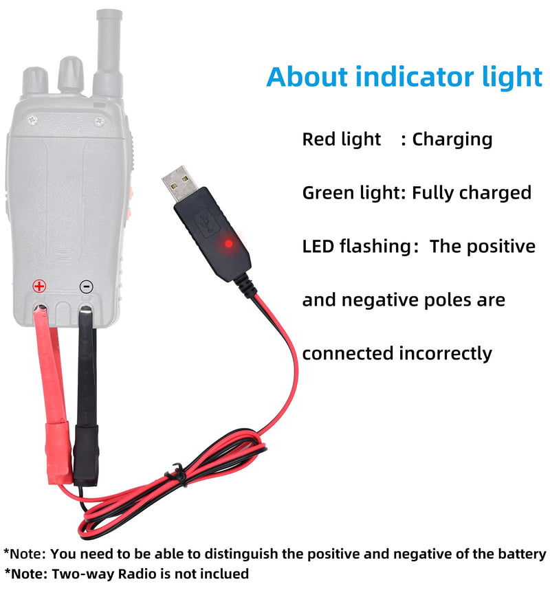 [Australia - AusPower] - Universal USB Charger Cable with Indicator Light for BaoFeng UV-5R UV-82 UV-82/ 82L BF-888S Motorola Kenwood yaesu Retevis RT-5R Walkie Talkie 