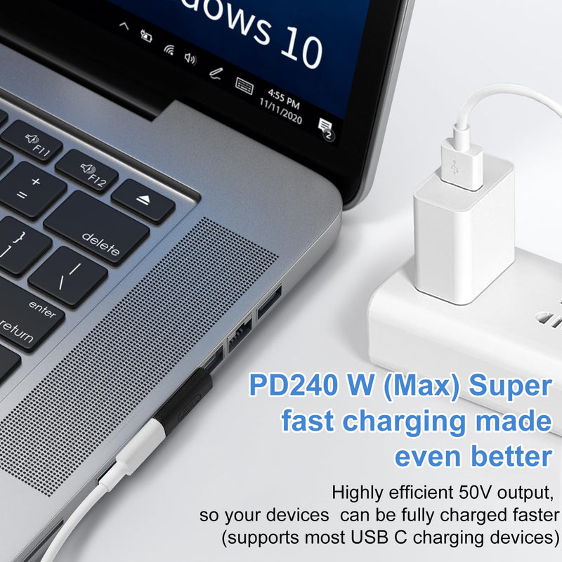 [Australia - AusPower] - YoungSelly 4 Pack USB C Adapter Connector, Supports Thunderbolt 4/3, USB4/3, PD 240W Fast Charging, 40Gb/s Data Transfer, 8K Video Output, Compatible with Most USB C Devices. (Elbow). 4 pack Elbow 