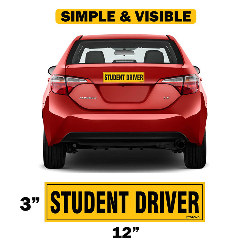 [Australia - AusPower] - TOTOMO Student Driver Sticker for Car- Large 12x3 Adhesive Reflective Vehicle Safety Sign Window Cling for New Rookie Learner Drivers Removable Bumper Sticker Please Be Patient (2 Pack) 1 Adhesive Sticker 