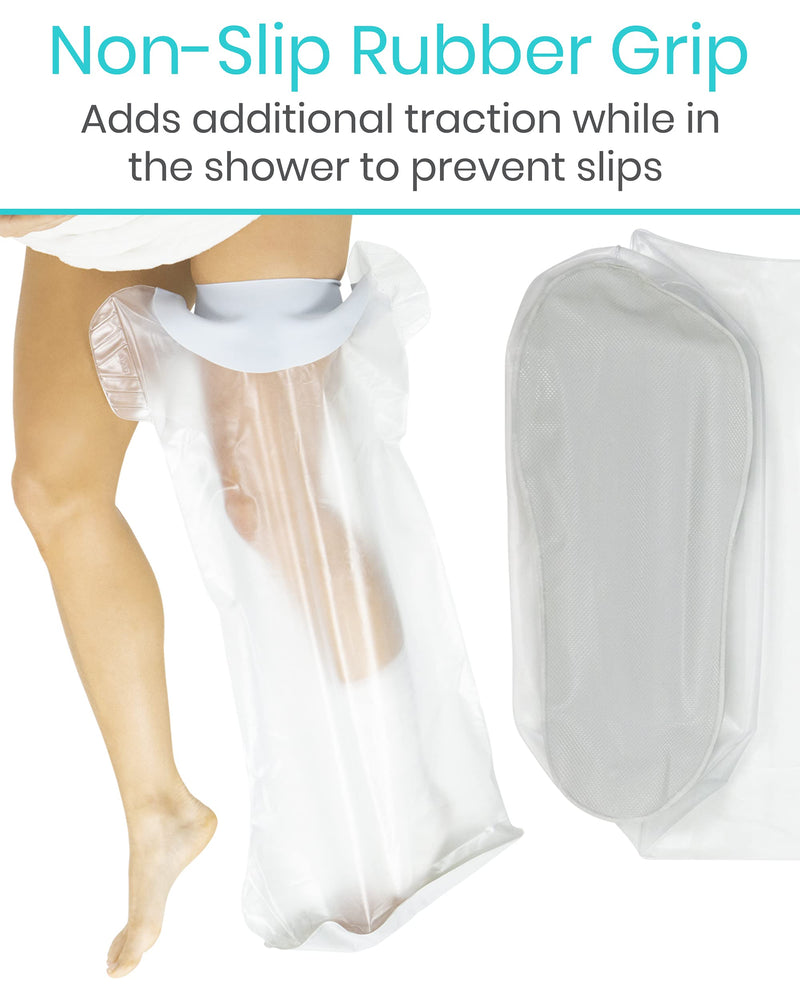 [Australia - AusPower] - Vive Waterproof Cast Cover For Leg - Shower Cast Cover Leg, Anti-Slip, Sealed, Watertight Cast Cover - Broken Foot, Ankle, Knee, Toe, Adult, Reusable - Cast And Bandage Protector, Submersible Seal 