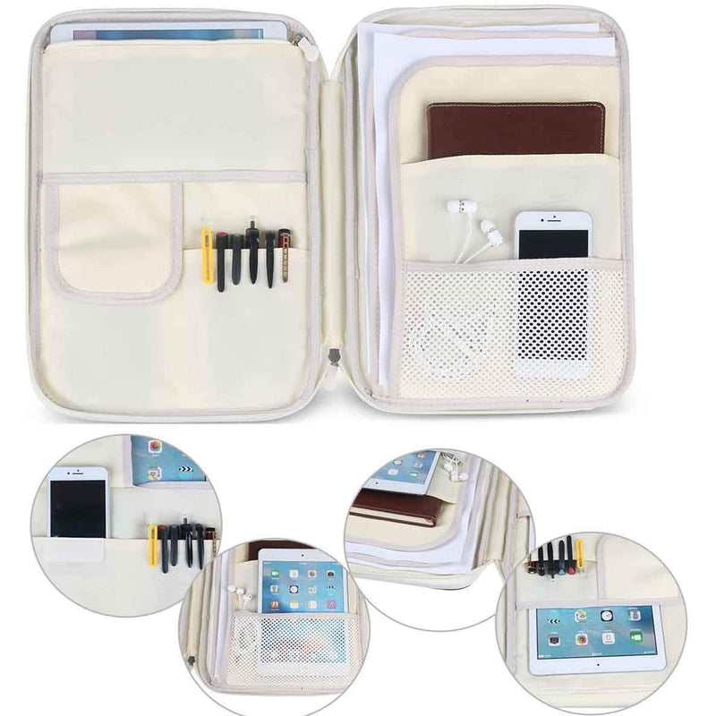 [Australia - AusPower] - JAKAGO Travel Portfolio Organizer Waterproof A4 Document Bag Multifunctional Travel Note Pouch Zippered Carrying Case for Notebook, Ipad, Journals, Sketch Books (Flamingo) Flamingo 