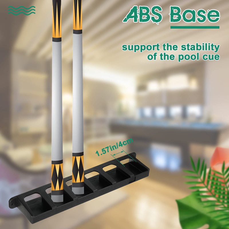 [Australia - AusPower] - Skylety 2 Pieces 6 Pool Cue Rack, Pool Stick Holder Wall Mounted Table Sticks, Pool Balls Billiard Pool Table Accessories for Game Room Pool Bars Clubs Billiard Players 