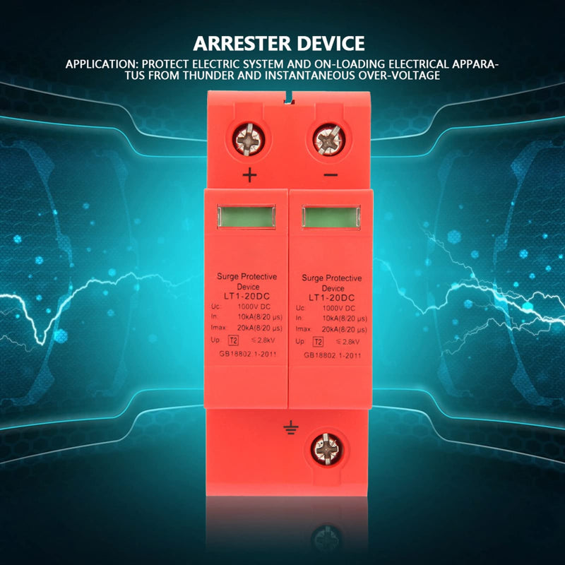 [Australia - AusPower] - Jadeshay Surge Protective Device, House Low Voltage Arrester for Lightning Protection 2P DC1000V 10KA-20KA 