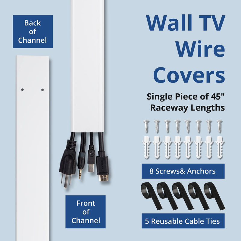 [Australia - AusPower] - YCLYC TV Cable Hider - 39" Long Cord Cover, Cord Organizer Wall TV Wire Hider, Large Capacity Black Cord Hider, Hide Cables Wall Mount TV,Wire Concealer Wire Hider - W2in*H0.7in L39in X-Large 