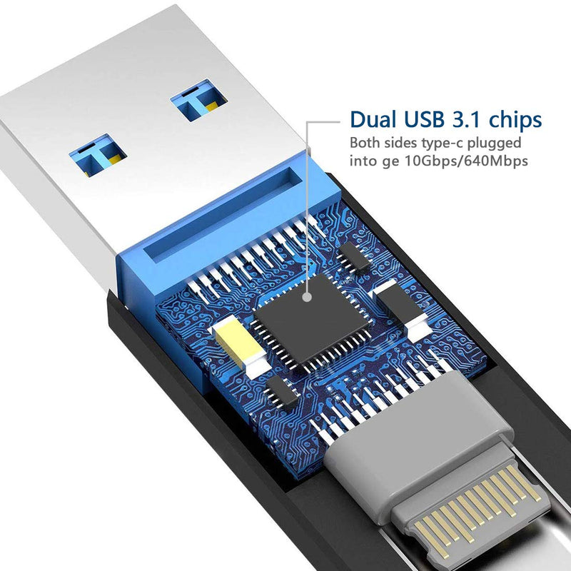 [Australia - AusPower] - Geekria USB 3.1 to USB-C Data Sync & Charger Adapter for PC, Laptop, Tablet, Flash Disk, External Hard Drive, USB Male to Type-C Female Converter for Charging and Data Transmission (2 Pack) 