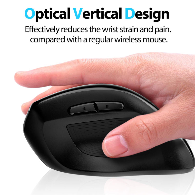 [Australia - AusPower] - Memzuoix Ergonomic Mouse Wireless, 2.4G Optical Cordless Mice with 800 / 1200 /1600 DPI, Vertical Computer Wireless Mouse for Laptop, Mac, PC, Desktop (for Right Hand, Large), Purple 