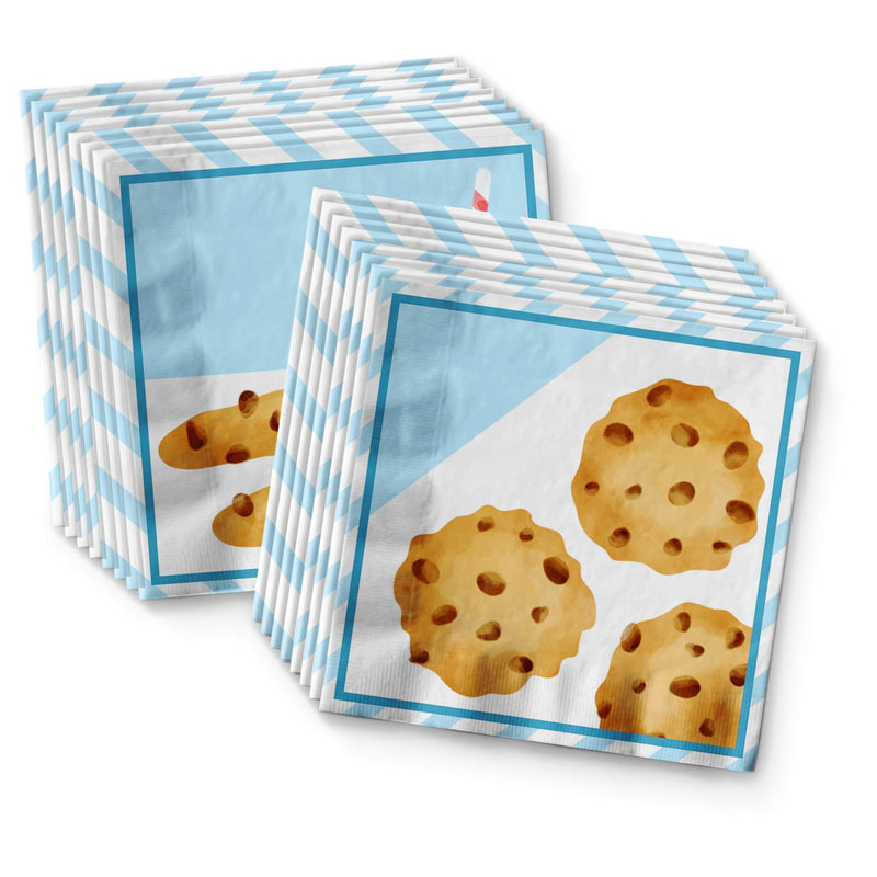 [Australia - AusPower] - Milk and Cookies Birthday Party Supplies Set Plates Napkins Cups Tableware Kit for 16 Milk and Cookies 