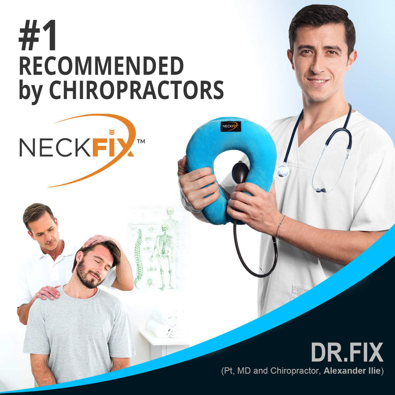 [Australia - AusPower] - NeckFix Cervical Neck Traction Device for Instant Neck Pain Relief - Pinched Nerve Neck Stretcher for Home Pain Treatment + Bonus (12-17 inch) 